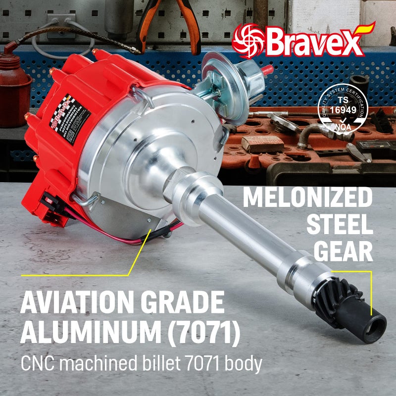 Bravex STEINBRÃœCKE High Performance Red Cap HEI Distributor for Chevy gm SBC 283 305 307 327 350 400 BBC 454 396 427 Small/Big Block 65k coil 7500RPM - Image 3